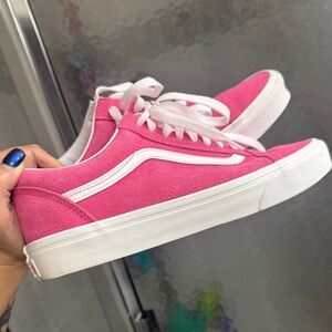 Vans Women's Fuchsia and White Sneakers